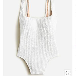 NWT J.Crew Textured square neck one-piece